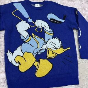 Disney Parks Limited Edition Angry Donald Duck Blue Sweater Women's Size Medium